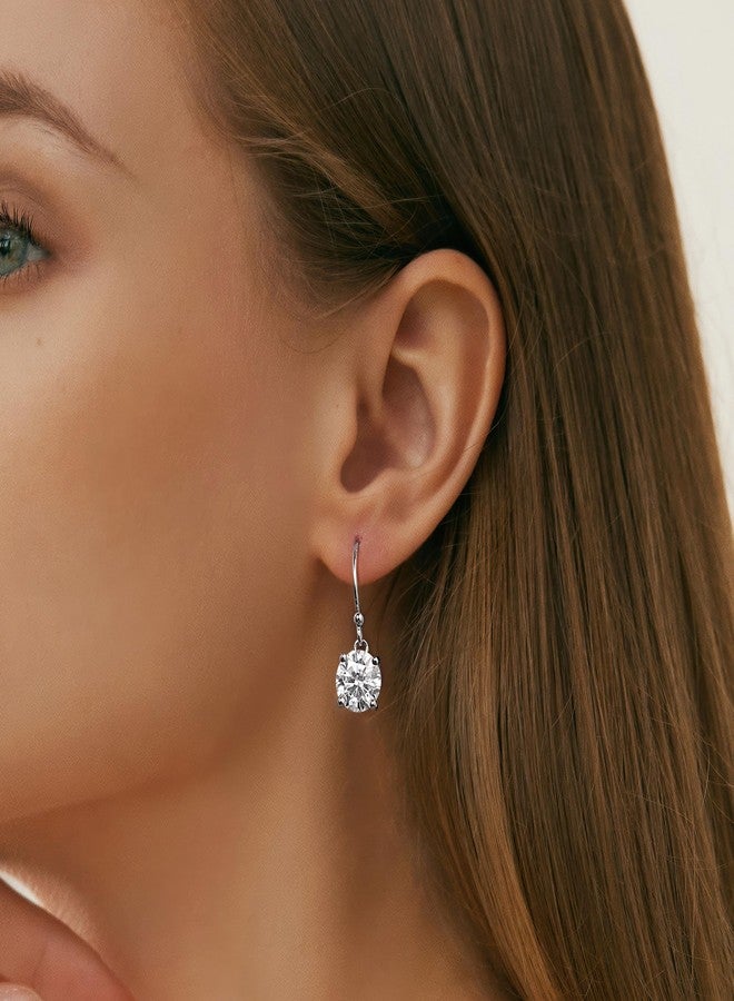 MOOSEA 2ct Round Moissanite Earrings for Women, 925 Sterling Silver Moissanite Hook Earring for Women, Dangle Earring, Anniversary Birthday Gifts for Wife Mom Girlfriend Jewelry Gifts Bridal Earrings - Image 4